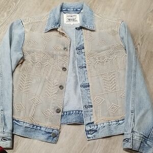 Levi's Blue and Cream Embroidered Jean Jacket